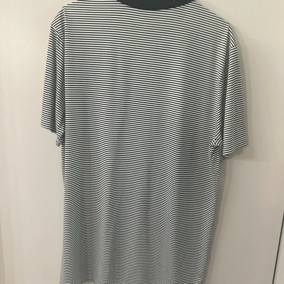 Nike Men Large Black/White Stripped Dri Fit Polo - Picture 5 of 6